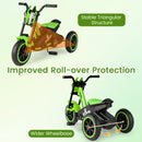 3-Wheel Toddler Bike with Foot Pedals and Steering Handlebars-Green