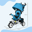 HOMCOM 6 In 1 Kids Trike, Stroller With Parent Handle