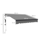 Outsunny 2.5 x 2m Electric Retractable Awning w/ Aluminium Frame