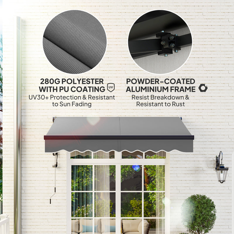 Outsunny 2.5 x 2m Electric Retractable Awning w/ Aluminium Frame