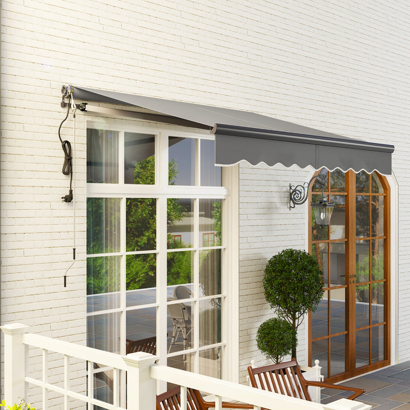Outsunny 2.5 x 2m Electric Retractable Awning w/ Aluminium Frame