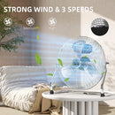 HOMCOM Metal Floor Fan with 3 Speeds & Adjustable Tilt, Silver