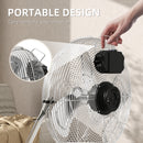 HOMCOM Metal Floor Fan with 3 Speeds & Adjustable Tilt, Silver