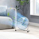 HOMCOM Metal Floor Fan with 3 Speeds & Adjustable Tilt, Silver