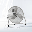 HOMCOM Metal Floor Fan with 3 Speeds & Adjustable Tilt, Silver