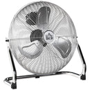 HOMCOM Metal Floor Fan with 3 Speeds & Adjustable Tilt, Silver