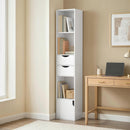 HOMCOM Bookcase With Drawers Adjustable Shelf 158 Cm White