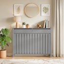 HOMCOM Radiator Cover With Drawer And Vertical Slats Grey