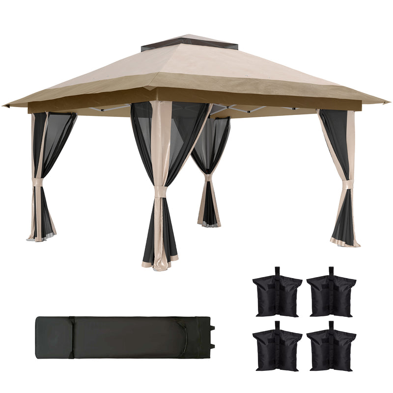 Outsunny 3.6 x 3.6m Pop Up Gazebo with Netting and Wheeled Bag