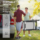 Outsunny 2 PCS Outdoor Folding Chairs, Dining Chairs w/ Padded Filling, Grey