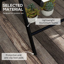 Outsunny 2 PCS Outdoor Folding Chairs, Dining Chairs w/ Padded Filling, Grey