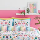 Fusion Tropical Flamingo Duvet Cover Set in Pink