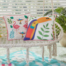 Fusion Tropical Flamingo Outdoor Filled Cushion in Pink