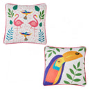 Fusion Tropical Flamingo Outdoor Filled Cushion in Pink