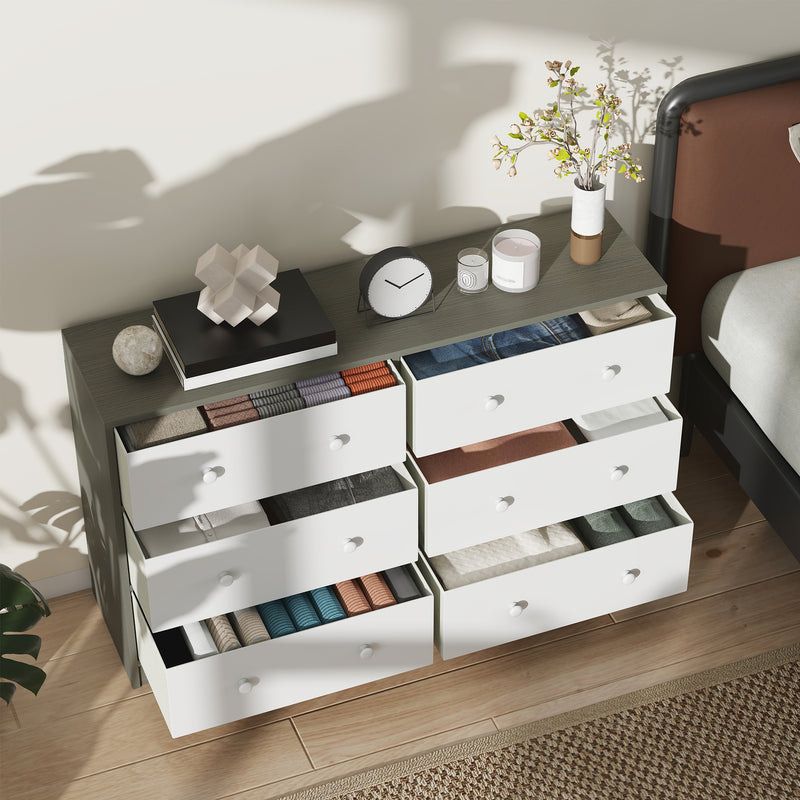 HOMCOM Chest of Drawers, 6 Drawer Dresser for Bedroom