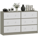 HOMCOM Chest of Drawers, 6 Drawer Dresser for Bedroom