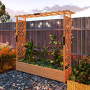 Outsunny Raised Bed for Garden with Trellis, Natural