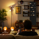 HOMCOM RGB Floor Lamp With 3 Rotatable Head, Modern Standing Lamp, Black