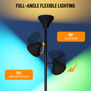 HOMCOM RGB Floor Lamp With 3 Rotatable Head, Modern Standing Lamp, Black