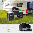 Outsunny Folding Camping Kitchen Portable Cooking Table Picnic Storage Cabinet