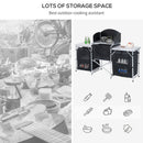 Outsunny Folding Camping Kitchen Portable Cooking Table Picnic Storage Cabinet