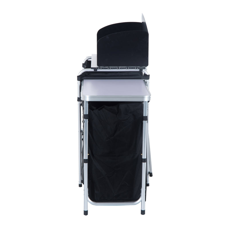 Outsunny Folding Camping Kitchen Portable Cooking Table Picnic Storage Cabinet