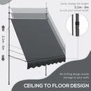 Outsunny Freestanding Retractable Awning, Non-Screw Garden Awning