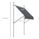 Outsunny Freestanding Retractable Awning, Non-Screw Garden Awning