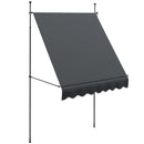 Outsunny Freestanding Retractable Awning, Non-Screw Garden Awning