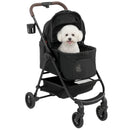 Pawhut 3 In 1 Foldable Pet Stroller For Small Dog With Travel Carrier, Black