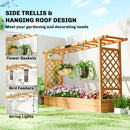 Outsunny Raised Bed for Garden with Trellis, Natural