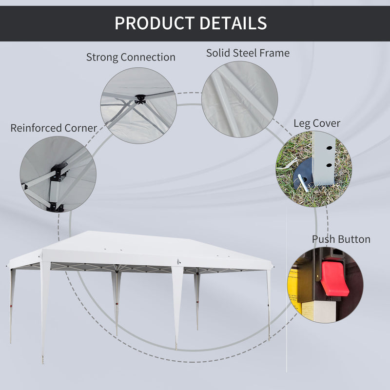 Outsunny 6 X 3(m) Pop Up Gazebo Patio Party Event Heavy Duty Canopy