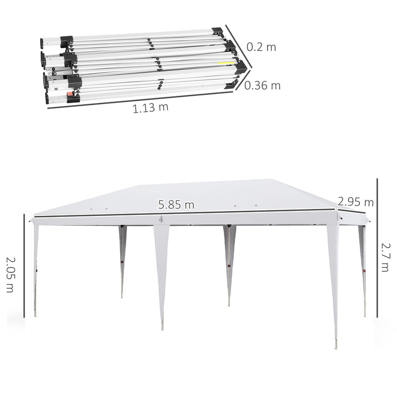 Outsunny 6 X 3(m) Pop Up Gazebo Patio Party Event Heavy Duty Canopy