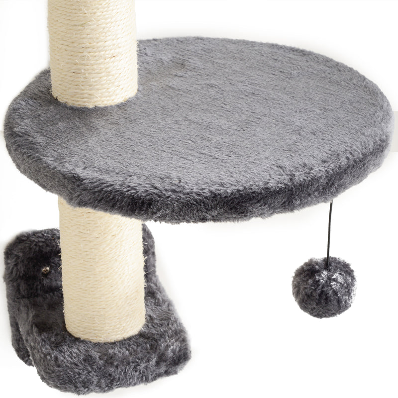 PawHut 4-Piece Cat Wall Furniture w/ Hammock, Ladder, Platforms - Dark Grey