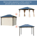 Outsunny Hardtop Gazebo 3.6m x 3m - Brown