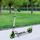 HOMCOM Folding Kick Scooter with Big Wheels for 14+ Teens Adult, Green