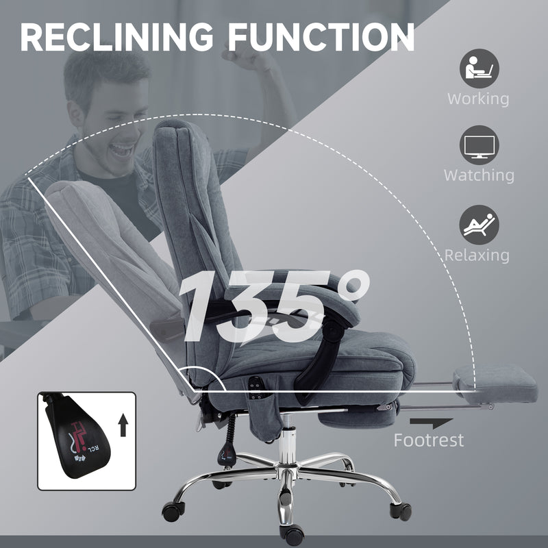 Vinsetto Massage Office Chair, Heated Reclining Desk Chair