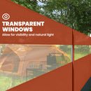 Outsunny Camping Windbreaks with Clear Windows, Orange