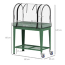 Outsunny Mobile Raised Garden Bed with Greenhouse Cover, Green