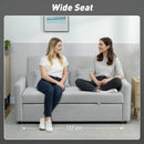 HOMCOM 2 Seater Sofa Bed, Convertible Pull Out Bed Settee, Light Grey