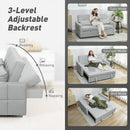 HOMCOM 2 Seater Sofa Bed, Convertible Pull Out Bed Settee, Light Grey