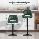 HOMCOM Barstools Set Of 2, Dining Stools With Backrest And Footrest