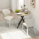 HOMCOM 80cm Round Dining Table, Industrial Kitchen Table with Steel Legs