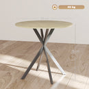 HOMCOM 80cm Round Dining Table, Industrial Kitchen Table with Steel Legs