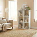 HOMCOM Industrial Storage Shelf, Bookcase, Bookshelf, White Wood Effect