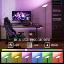 HOMCOM RGB Floor Lamp With Rotatable Head, Modern Standing Lamp, Black