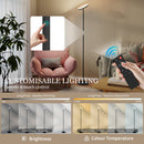 HOMCOM RGB Floor Lamp With Rotatable Head, Modern Standing Lamp, Black