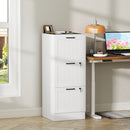 HOMCOM 3 Drawer File Cabinet with Lock and Adjustable Hanging Bars, White