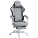 HOMCOM Printed Velvet Computer Recliner Chair with Adjustable Height, Grey