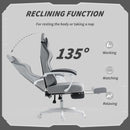 HOMCOM Printed Velvet Computer Recliner Chair with Adjustable Height, Grey